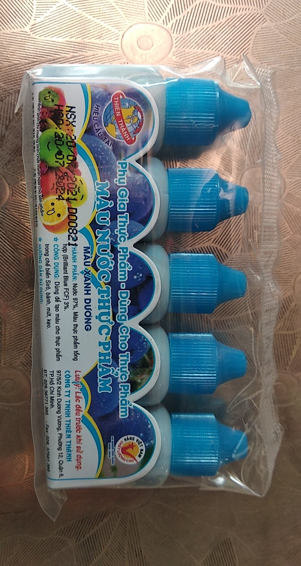 Màu nước thực phẩm Thiên Thành 1 lọ/10ml