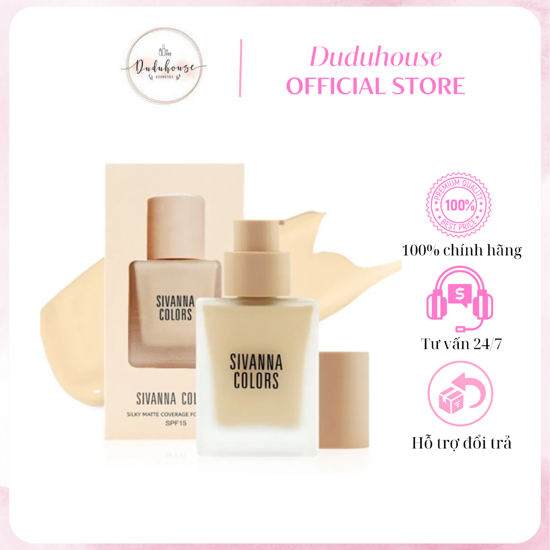 Kem nền Sivanna Colors Silky Matte Coverage Foundation 30ml Duduhouse