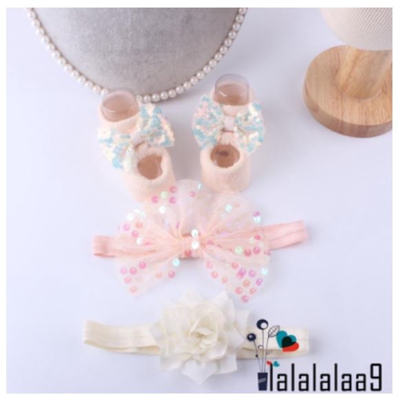 [HCM]Set 2 băng đô kèm tất cho bé