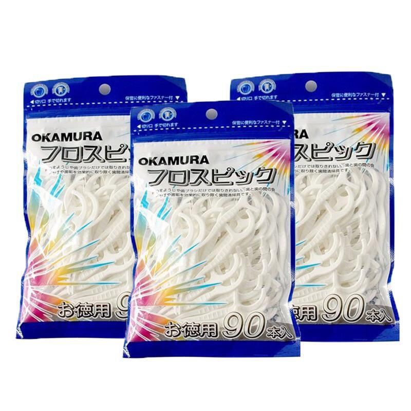 [HCM]Combo 3 bịch tăm chỉ nha khoa Okamura 90 cây