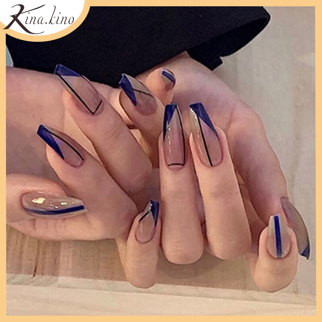 Hộp 24 móng tay giả dáng dài, nail giả mẫu mới về Kinakino phukienlamdep