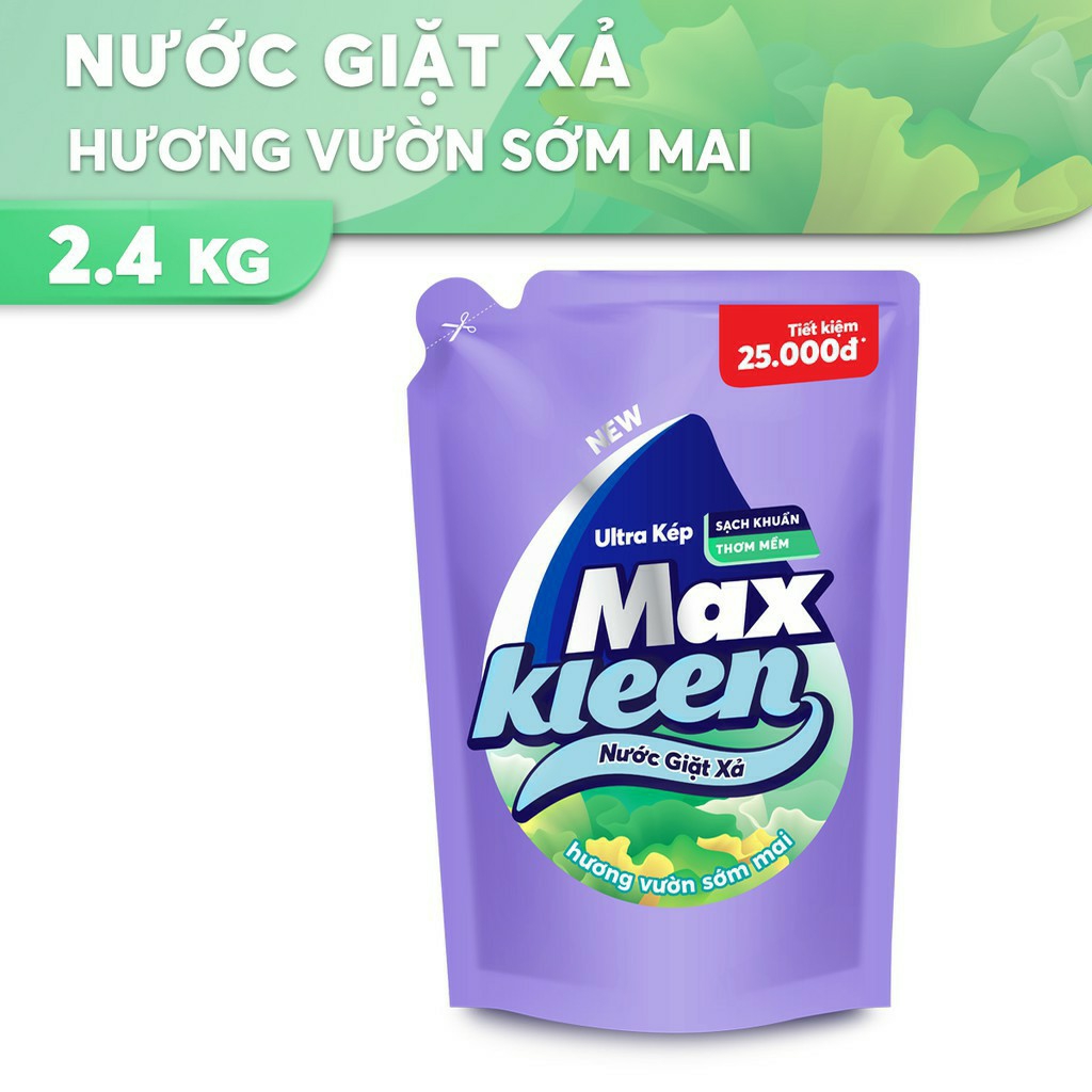 Nước Giặt Xả MaxKleen hương sớm mai 2,4kg