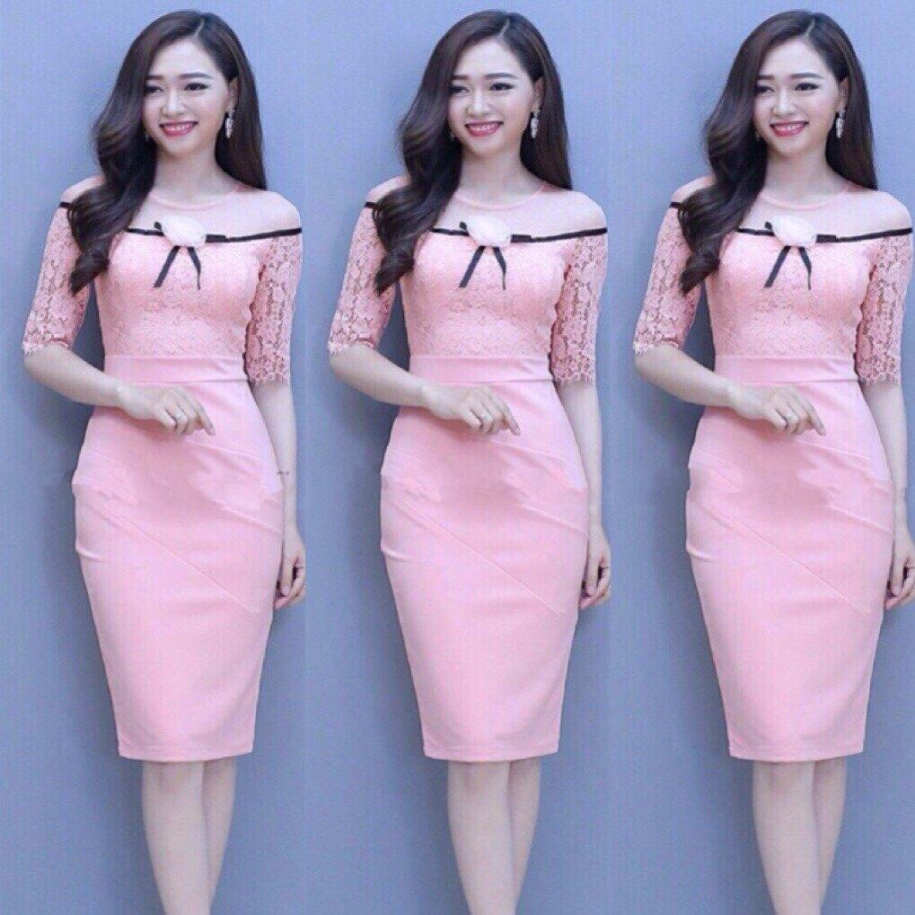 ĐẦM ÔM HOA HỒNG REN NỮ TÍNH TPD