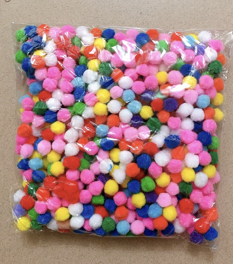 Hạt bombom, hạt bông màu pompom(bịch 120gr)