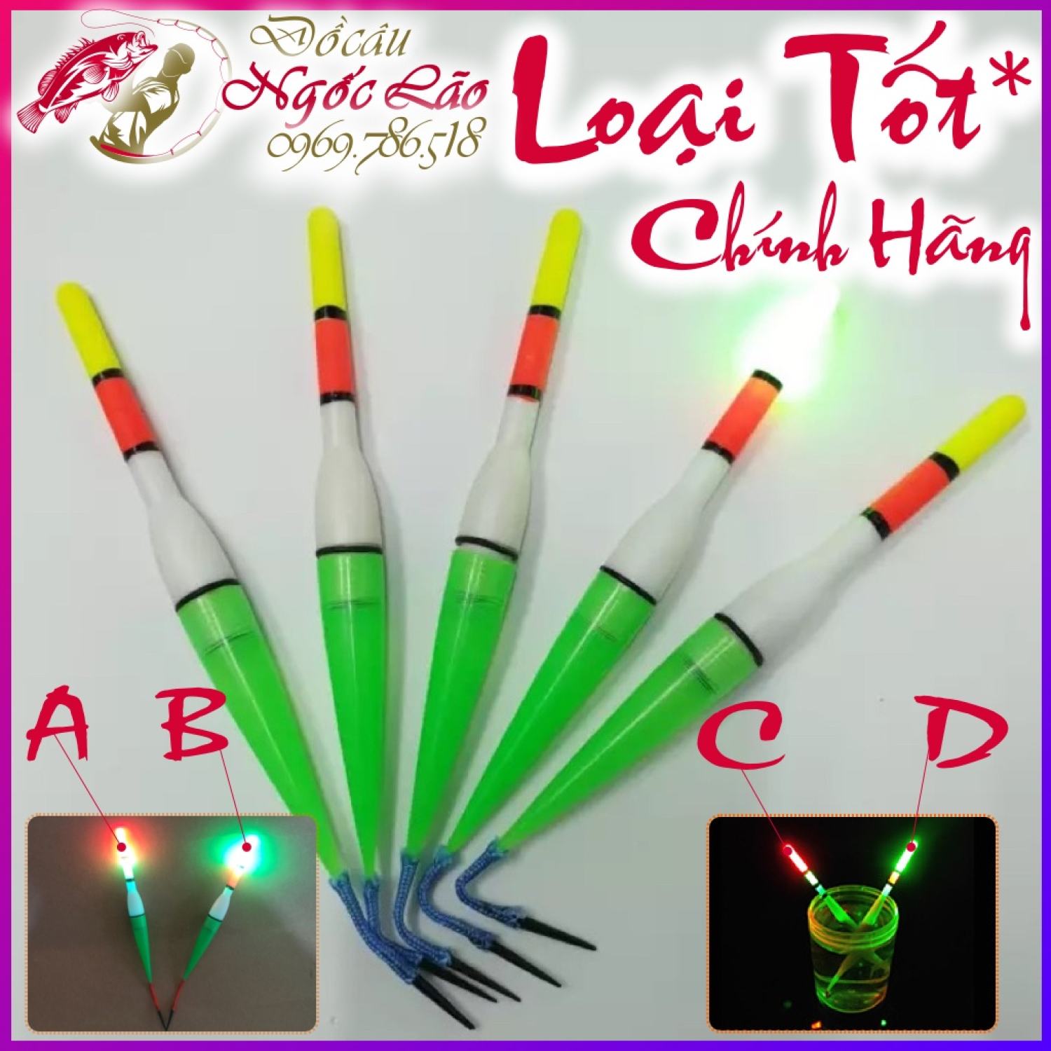 Phao đèn điện phao câu cá ban đêm, phao cảm ứng loại tốt - phao câu tay, câu đài, iso, câu xa bờ - giá rẻ ƞhất