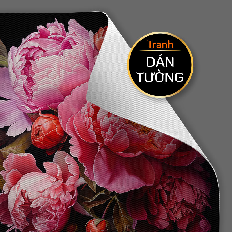 Tranh treo tường, dán tường Canvas, Mẫu Đơn. CGI-34