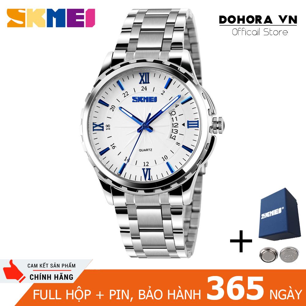 Đồng hồ nam Skmei 9069 có lịch ngày chống nước 30m dây thép không gỉ cao cấp