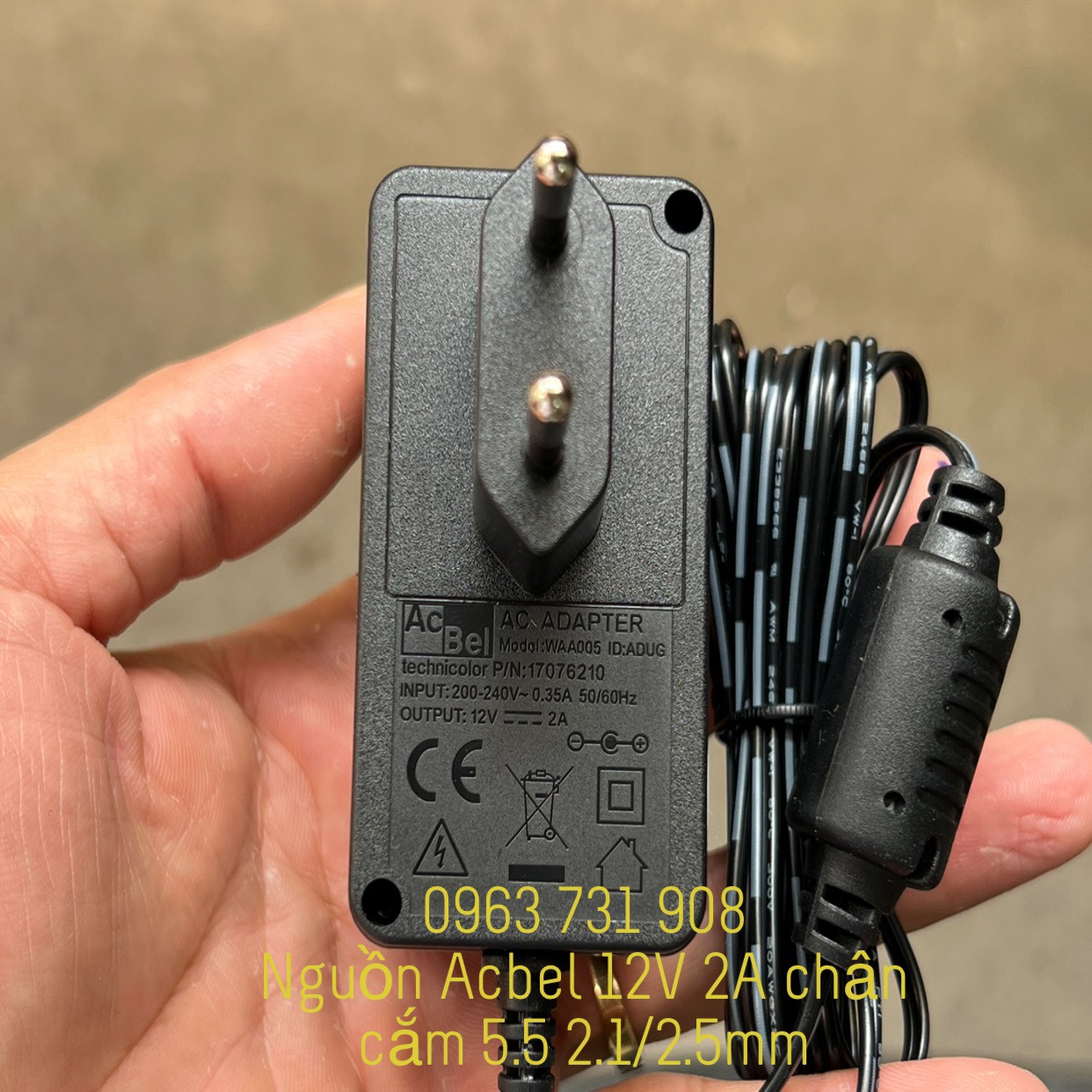 Nguồn màn hình , đầu ghi camera 12V 2A AcBel