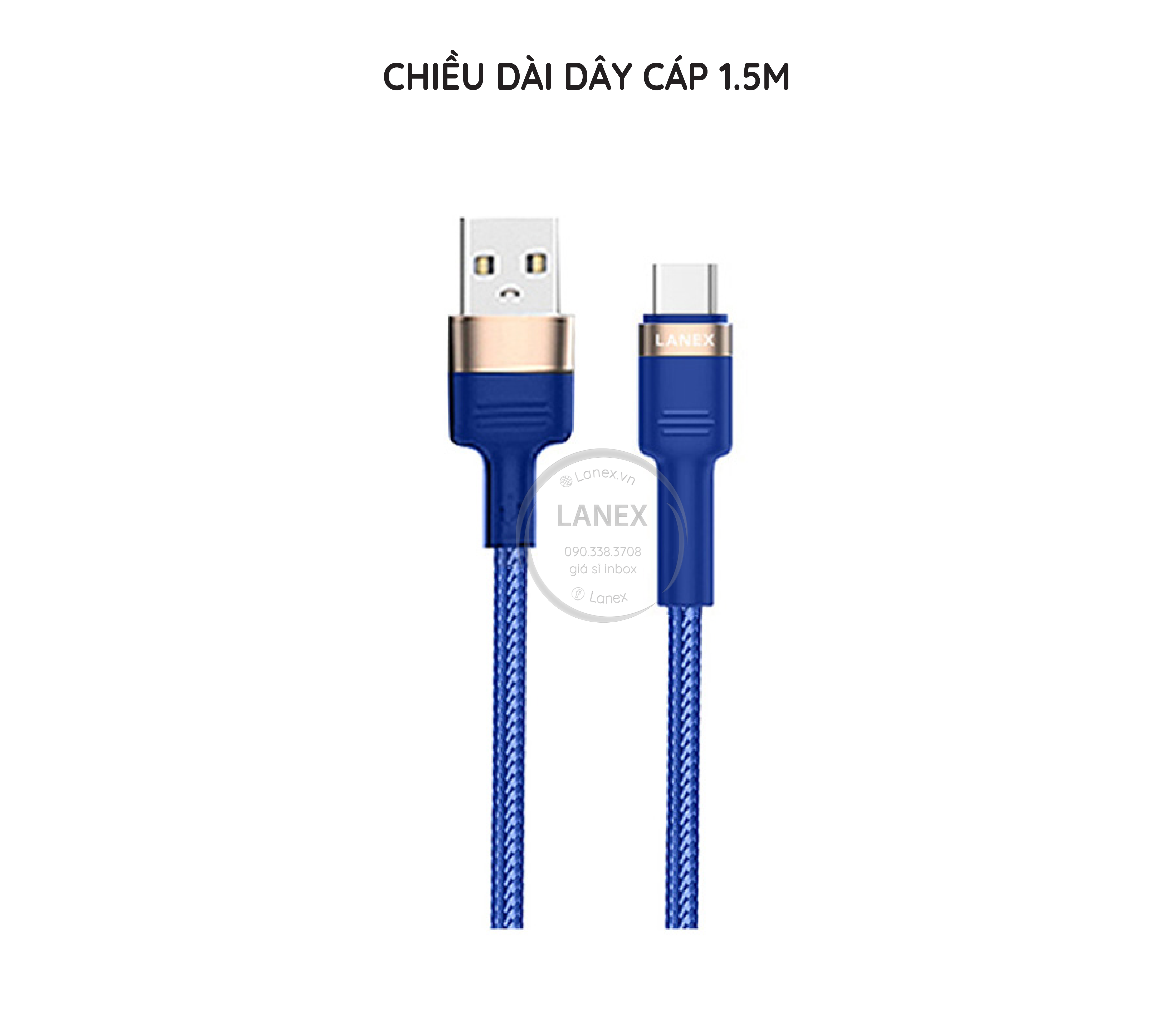 Cáp Sạc Nhanh Lanex Ltc - N17c Dây Dù Type C 3.0a Dài 1.5m