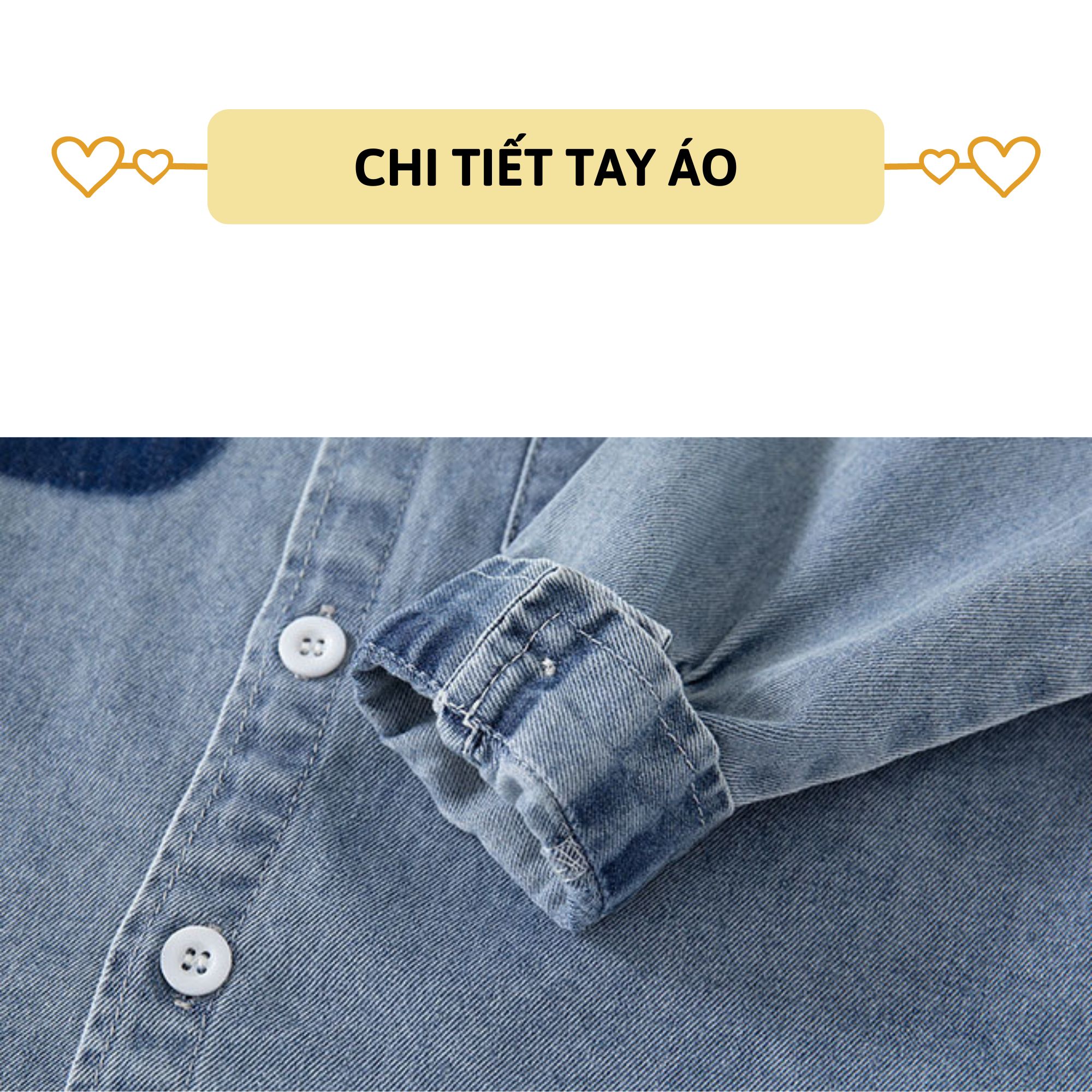 66 Áo sơ mi jean bé trai dài tay 27Kids WELLKIDS áo bò mềm cổ bẻ đi học nam cho trẻ từ 2-8 tuổi BLSH4