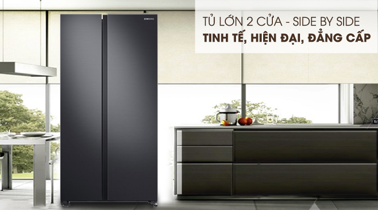 [TRẢ GÓP 0%] Tủ lạnh Samsung side by side RS62R5001B4/SV 647L (Giá áp dụng giao tại HN, HCM& các tỉnh liên hệ shop)