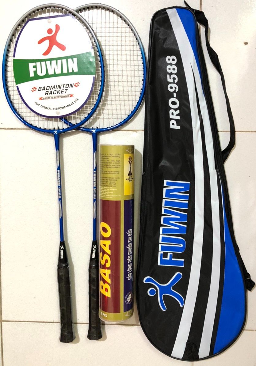 Combo 2 Cây Vợt Cầu Lông FuWin + Cầu Ba Sao [Hàng Chuẩn 365]