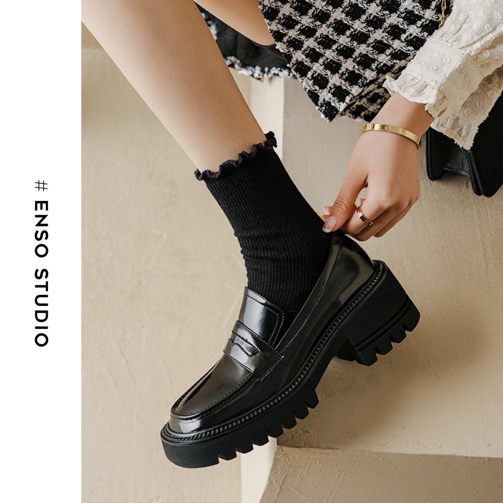 Giày Loafer da thật Virgo màu đen