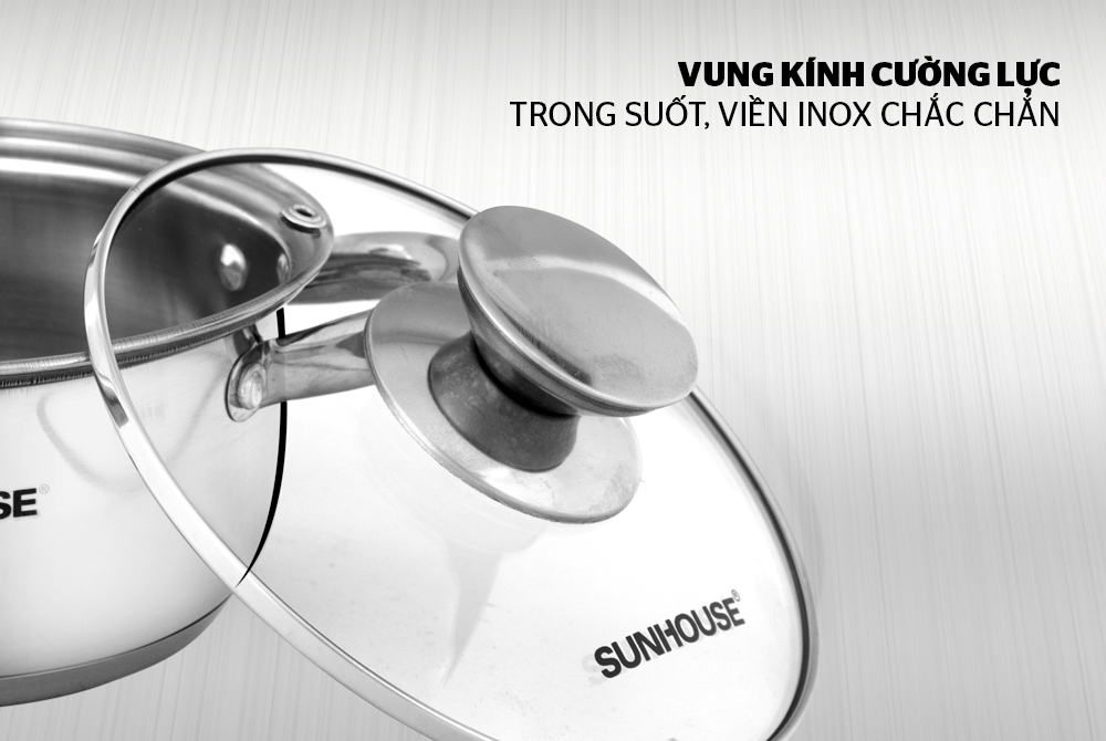 Nồi inox 3 đáy 16 cm SunhouseIME142