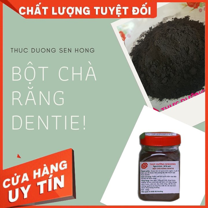 Bột chà răng dentie (100gr) bột than cà tím muối lâu năm