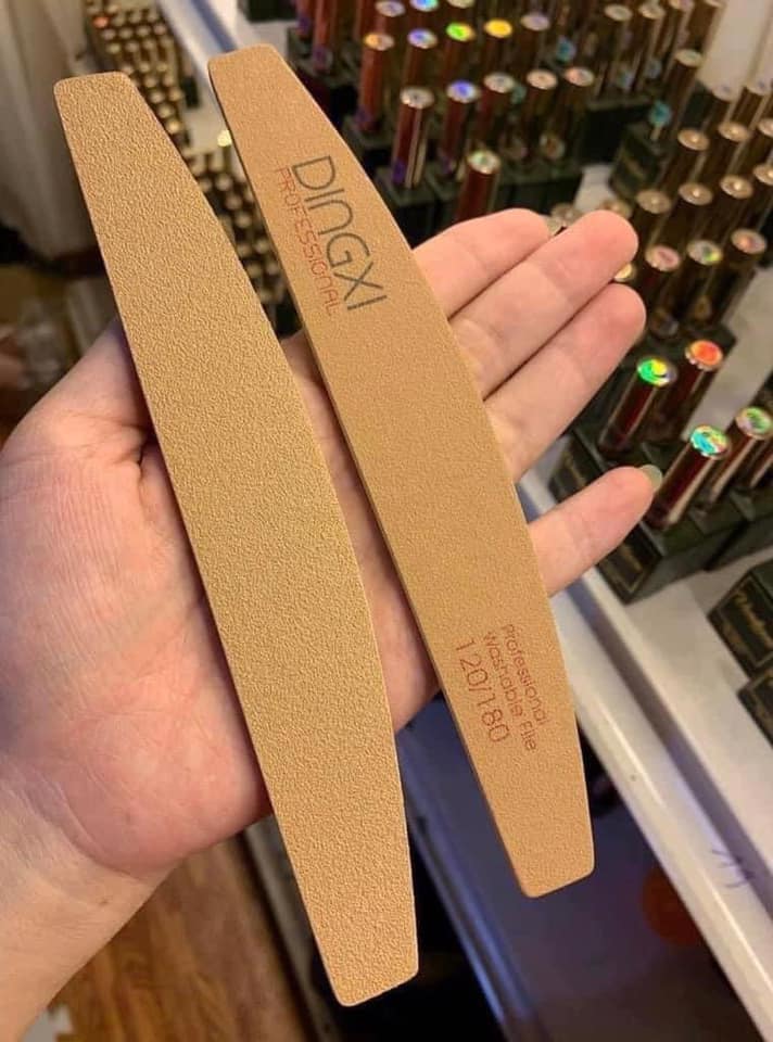 Dũa móng DINGXI nhám da bò , dũa móng nail xịn màu nâu