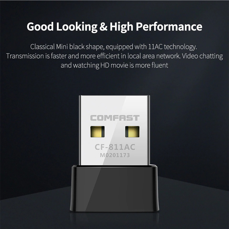 USB Thu WiFi COMFAST CF-811AC 650Mbps Có Hỗ Trợ 5Ghz