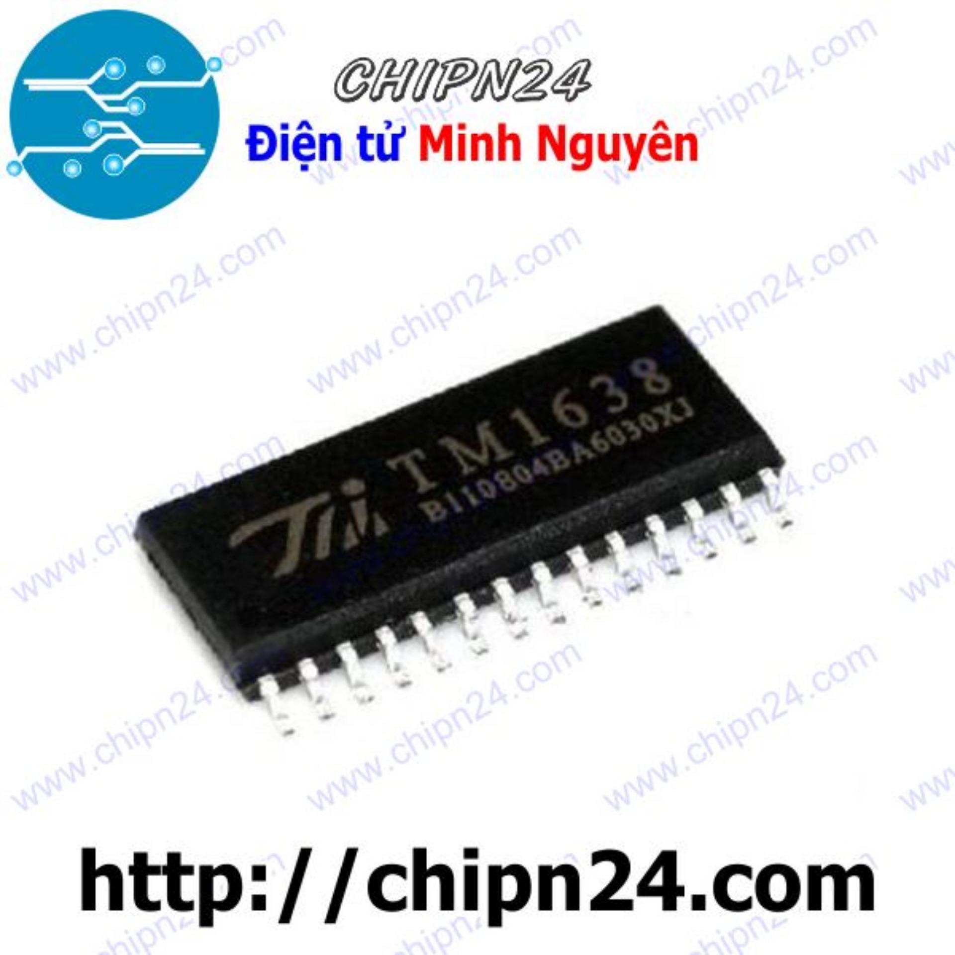 [2 con] (SOP) IC Dán TM1638 SOP-28 (SMD) (TM1638 IC quét Led và nút nhấn)