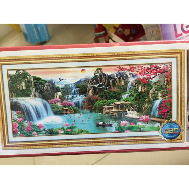 Tranh thêu chữ thập phong cảnh lv3387 kích thước 100*51
