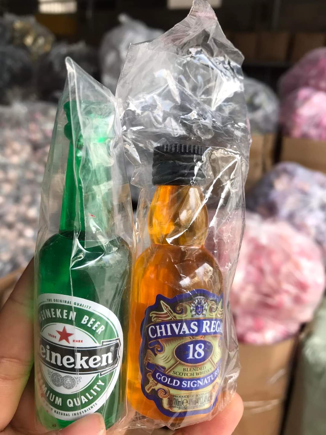 Mô hình chai mini trang trí bánh sinh nhật, bình mô hình