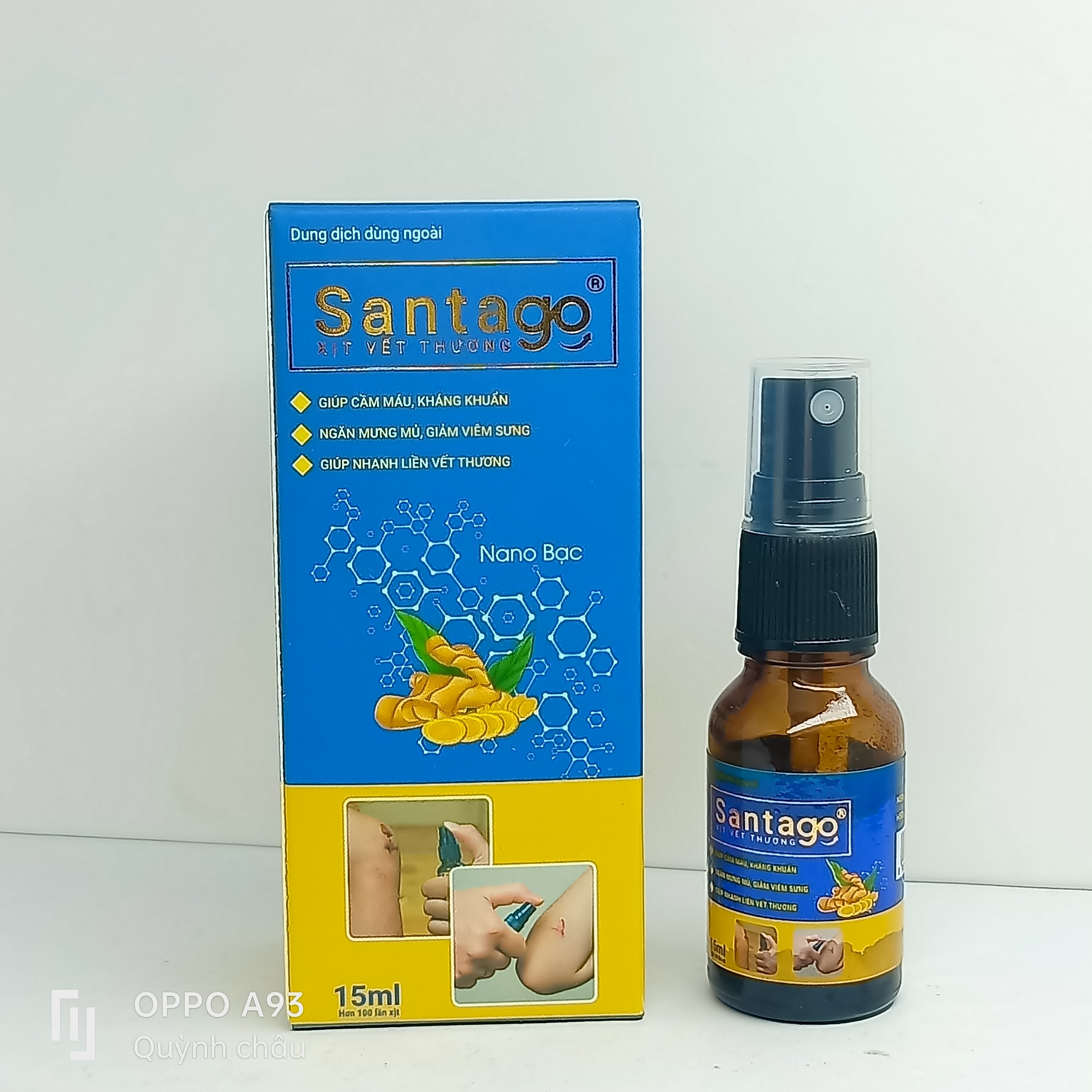 Santago xịt vết thương Nano Bạc