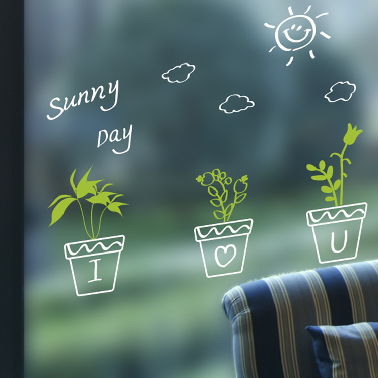 DECAL DÁN KÍNH HOA LÁ CỎ CÂY DK1