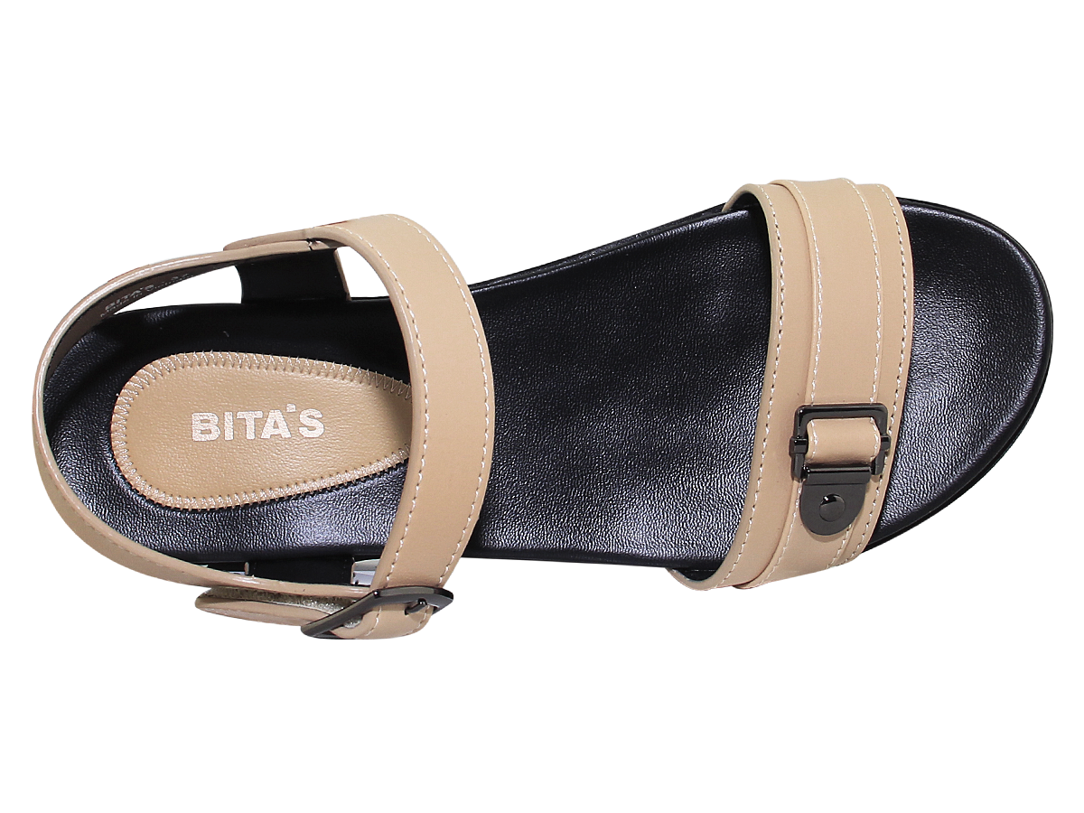 Sandal đế bằng nữ Bita's SYN.273 (Đen + Kem + Nâu + Xám)