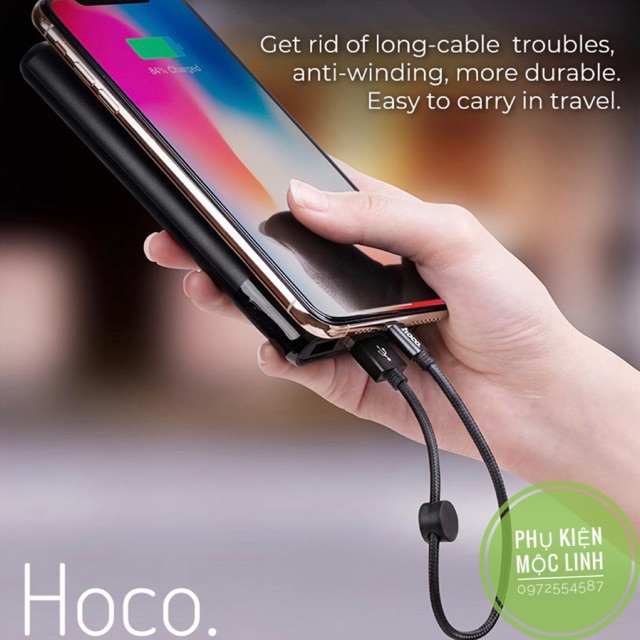 ? Cáp sạc Lightning / Android / Type C dài 25cm Hoco X35 ? Dây ngắn Iphone dùng cho sạc dự phòng