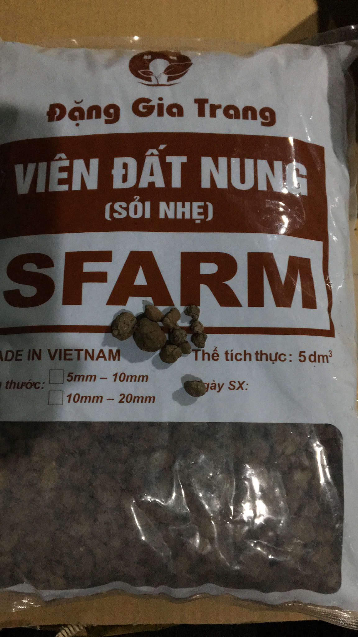 VIÊN ĐẤT NUNG ( SỎI NHẸ ) - TÚI 5DM3