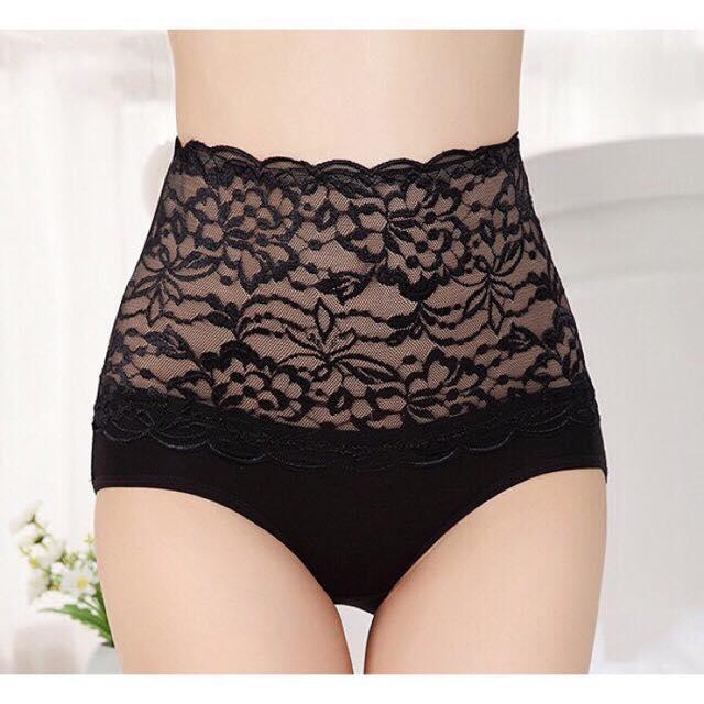 Set 5 quần lót nữ cỡ đại cạp cao kèm gen bụng ren cotton mềm mại