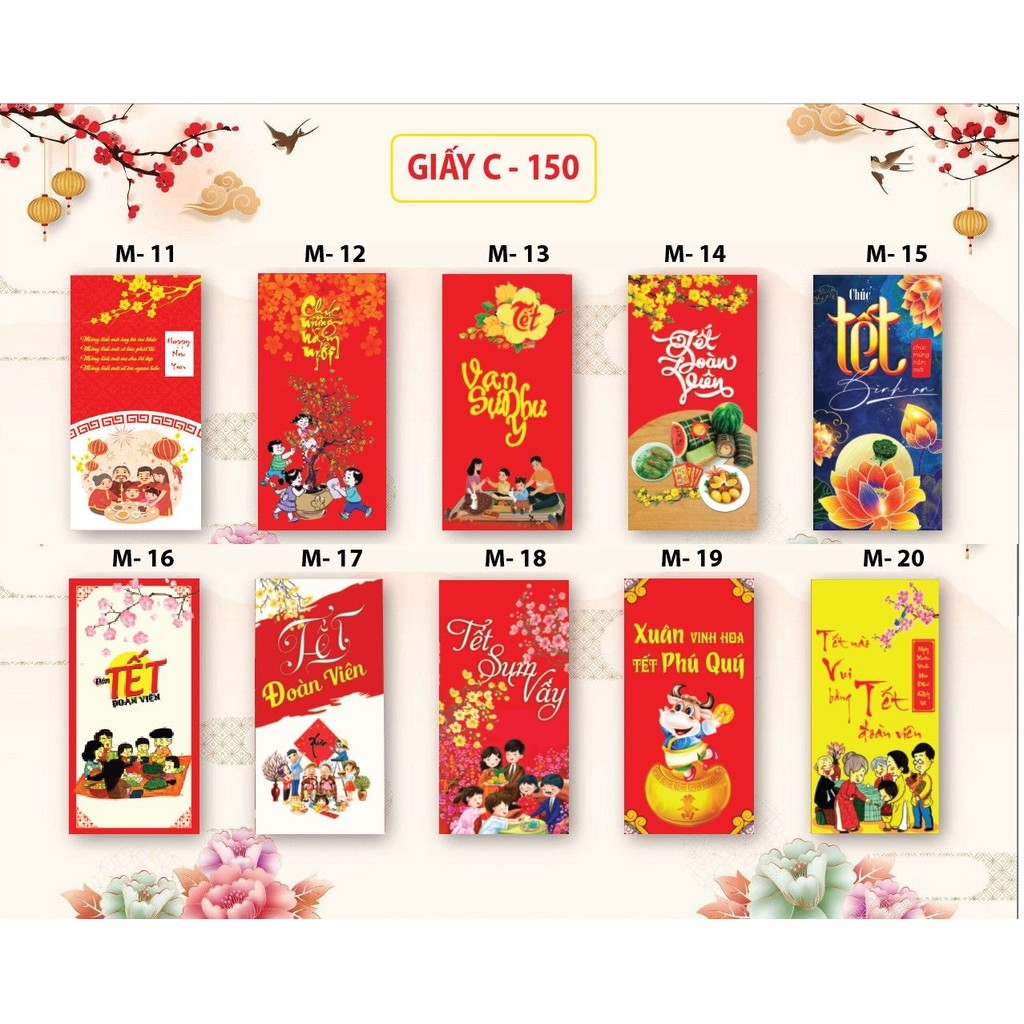 Combo 5 bao lì xì Tết 2021 cực đẹp