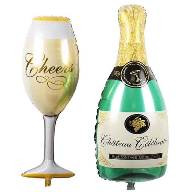 Bóng Tráng Nhôm Hình Ly Và Chai Champagne