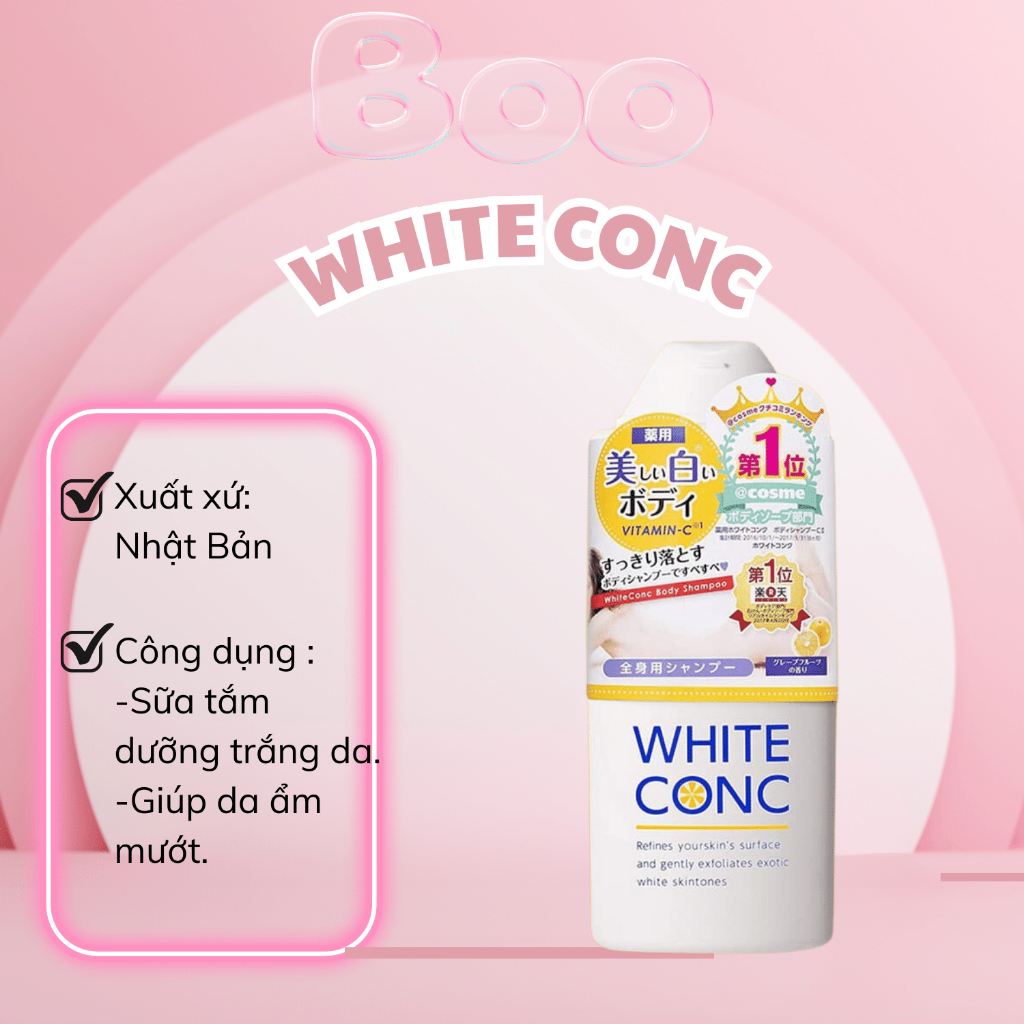 Sữa Tắm Trắng Sáng Da White Conc Body Shampoo Nhật Bản