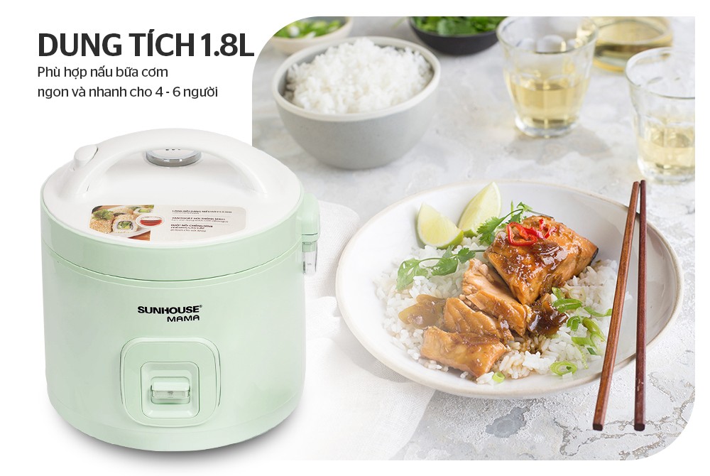 [Sunhouse Chính Hãng] Nồi Cơm Điện 1.8 Lít Sunhouse SHD8665B