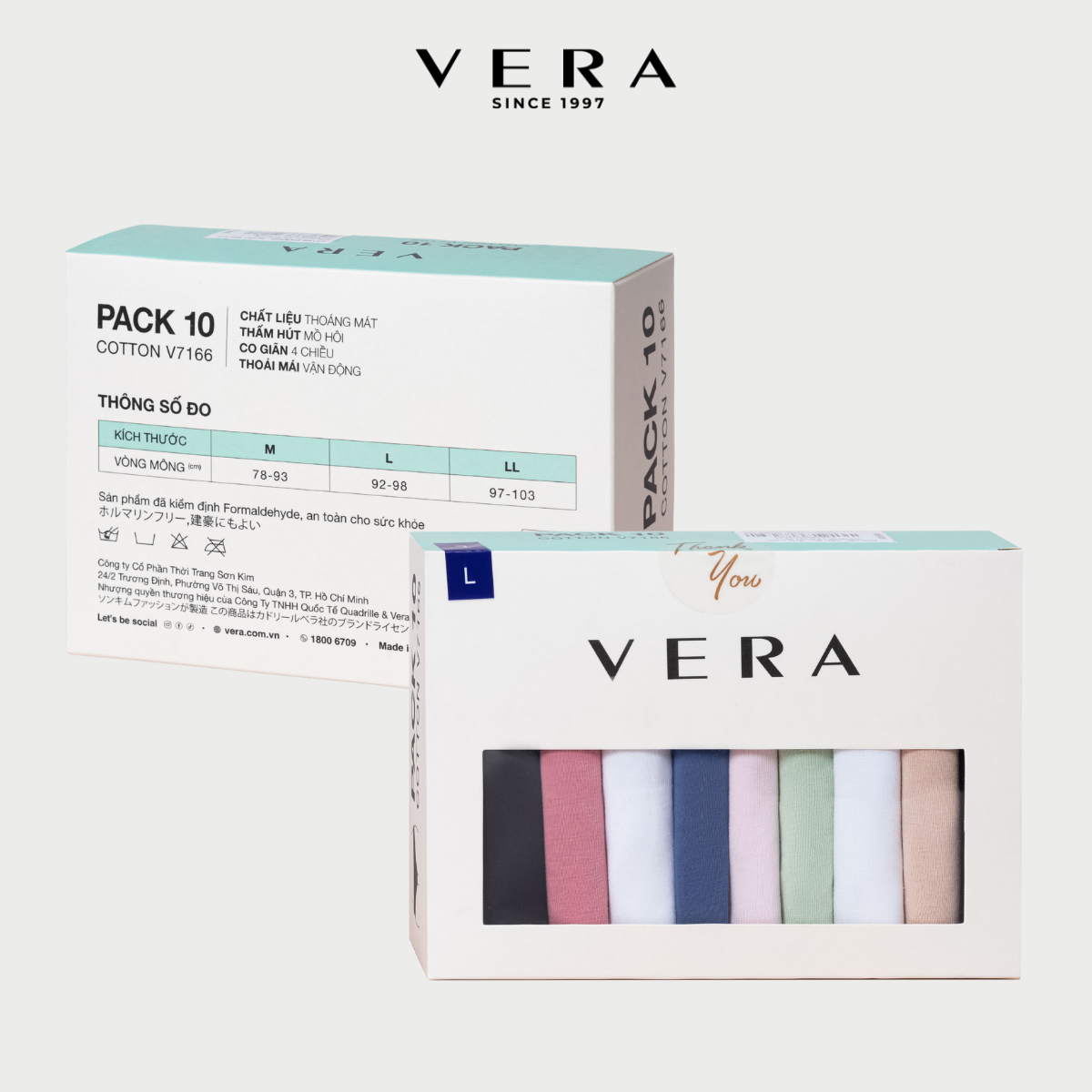 Combo 10 quần lót nữ cotton VERA V7166