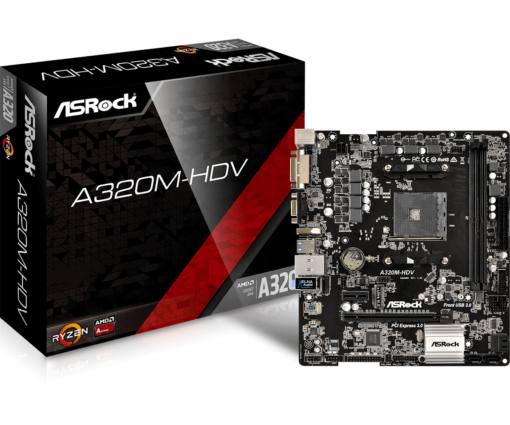 Mainboard ASROCK A320M-HDV R4.0 (AMD A320M, Socket AM4,,m-ATX, 2 khe RAM DDR4)