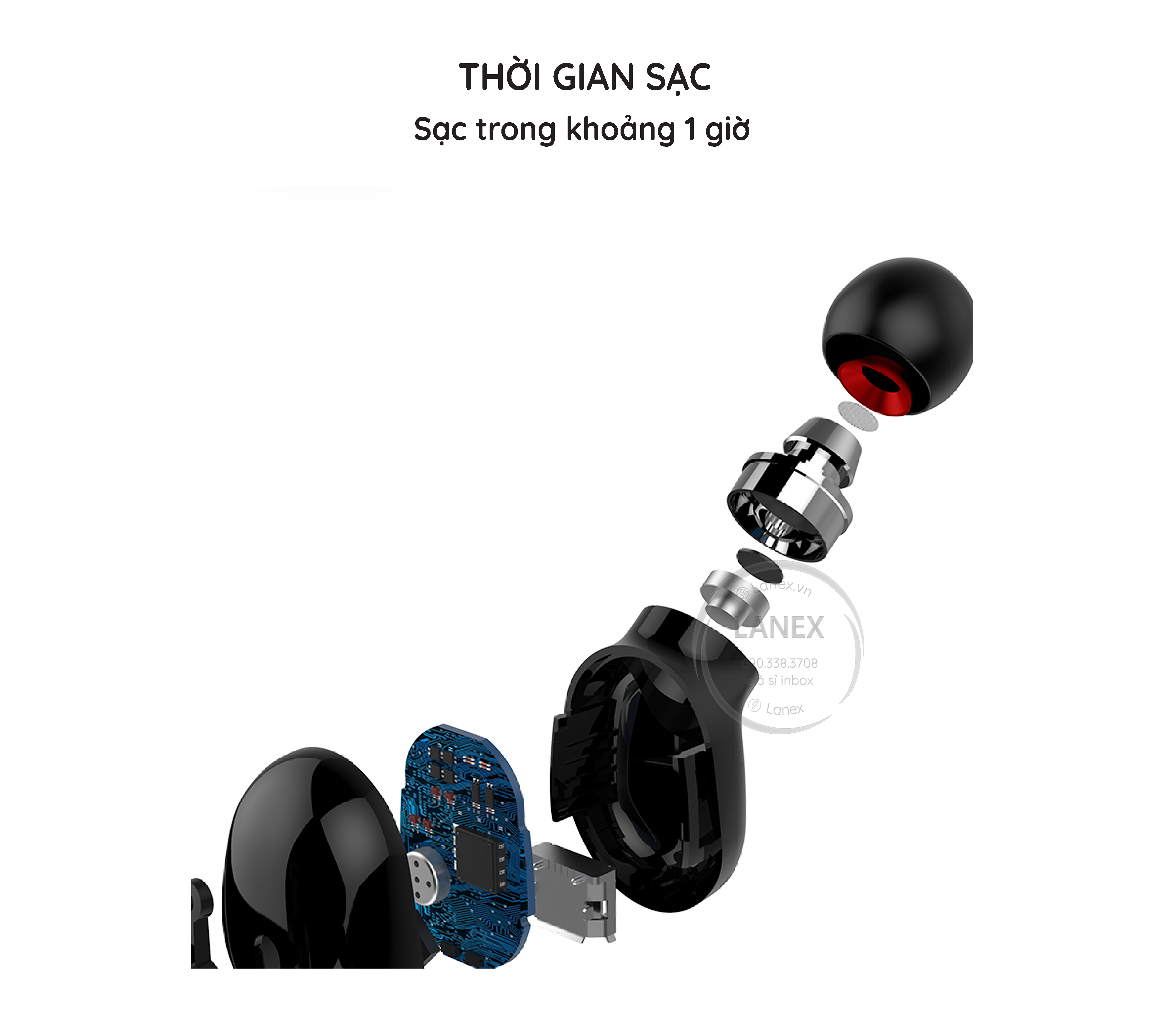 Tai Nghe Bluetooth Lanex Lep - W03 1 Bên V5.0 Có Mic