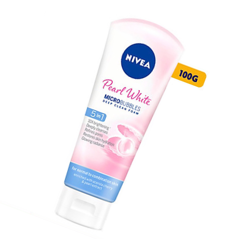 Combo 2 Sữa rửa mặt NIVEA Peal White giúp trắng da ngọc trai (100ml*2)
