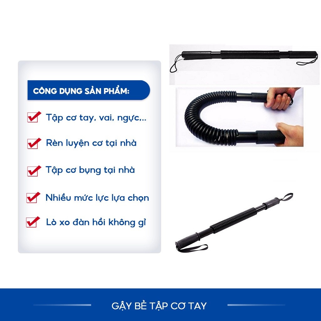 Gậy Bẻ Tập Cơ Tay Gậy Lò Xo Lực 20kg,30Kg,40kg,50kg,60kg