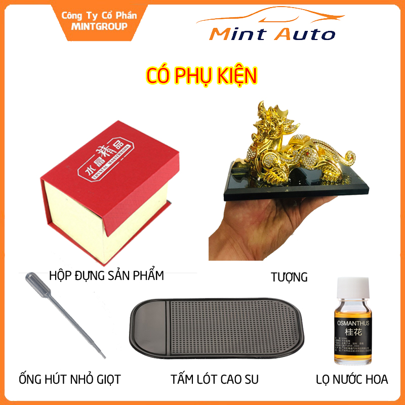 Tượng Tỳ Hưu Phong Thủy Trang Trí Ô Tô Bàn Làm Việc Cao Cấp Tặng Nước Hoa