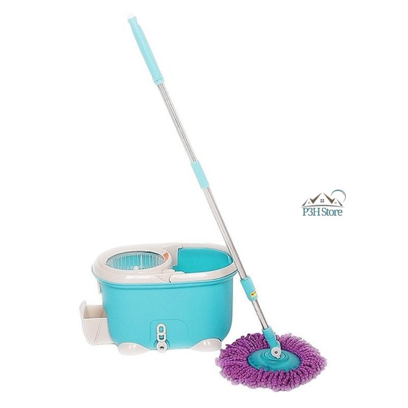 Bộ lau nhà 360 độ lock&lock màu xanh dương mop-q2-1