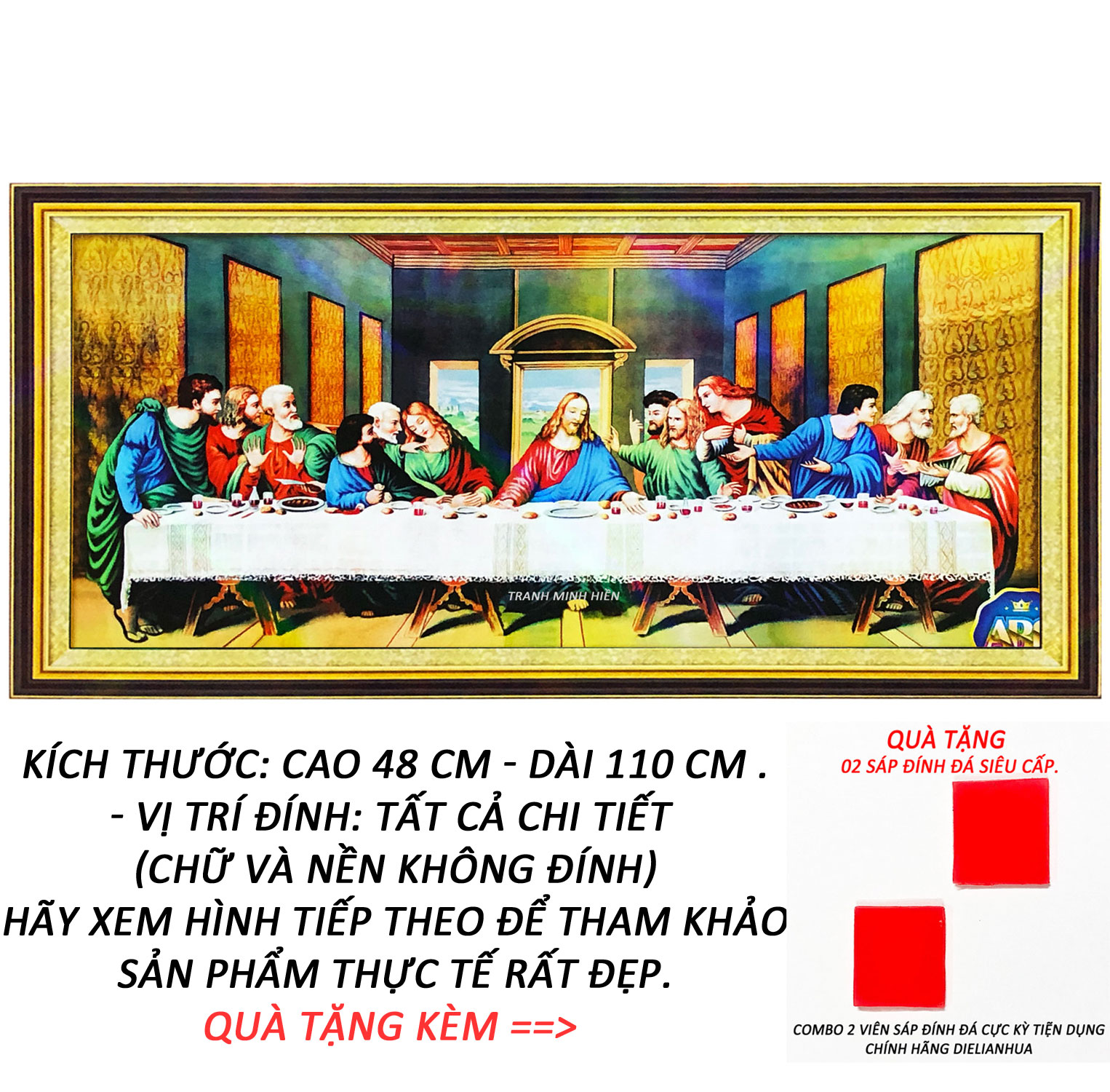 Tranh đính đá 5D  - Chữ Thư Pháp Vợ Chồng 02 - Tranh Mỹ Thuật Minh Hiền