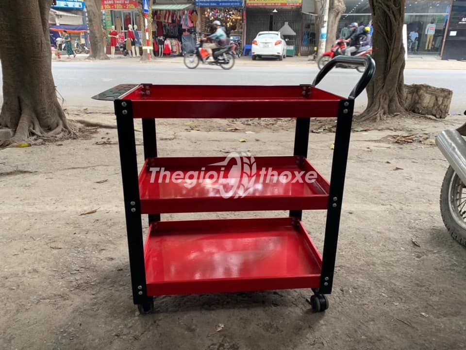 Xe đẩy đựng đồ nghề sửa xe 3 tầng cao cấp | Thế Giới Thợ Xe