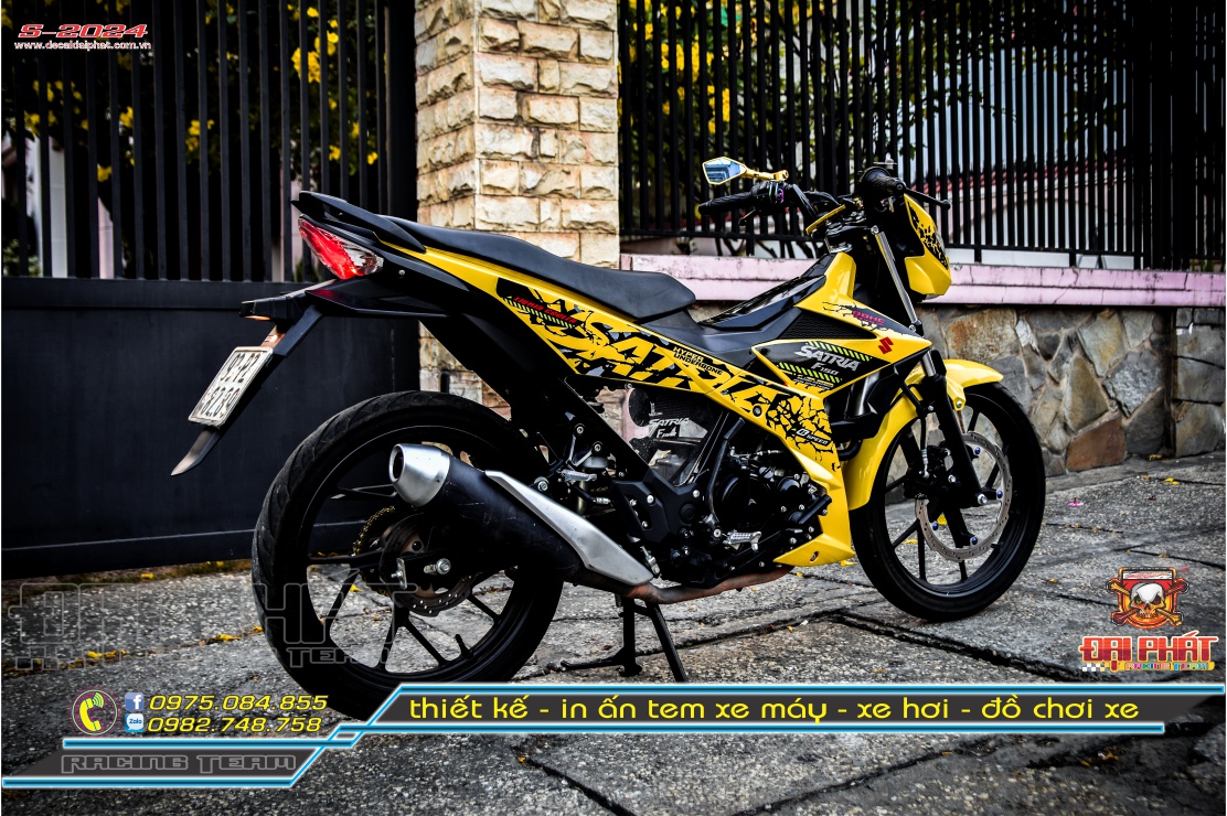 Tem Rời Xe Satria Zin Vàng Đen