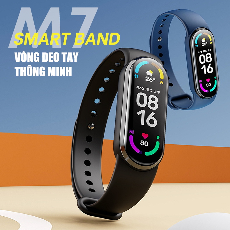 Vòng Đeo Tay Thông Minh M7 Smart Band Theo Dõi Sức Khỏe Tập Luyện Thể Thao Phân Tích Giấc Ngủ Chuyên Nghiệp