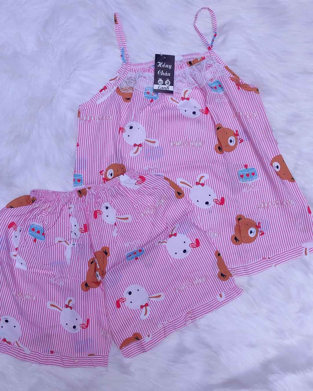 Đồ bộ tole lanh quần đùi áo 2 dây