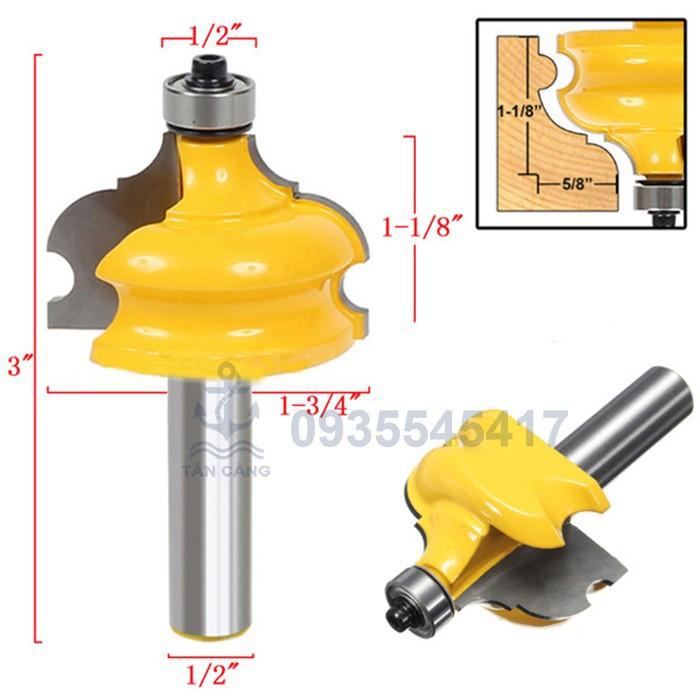 Mũi phay đánh chỉ 2 tầng cốt 12.7 mm