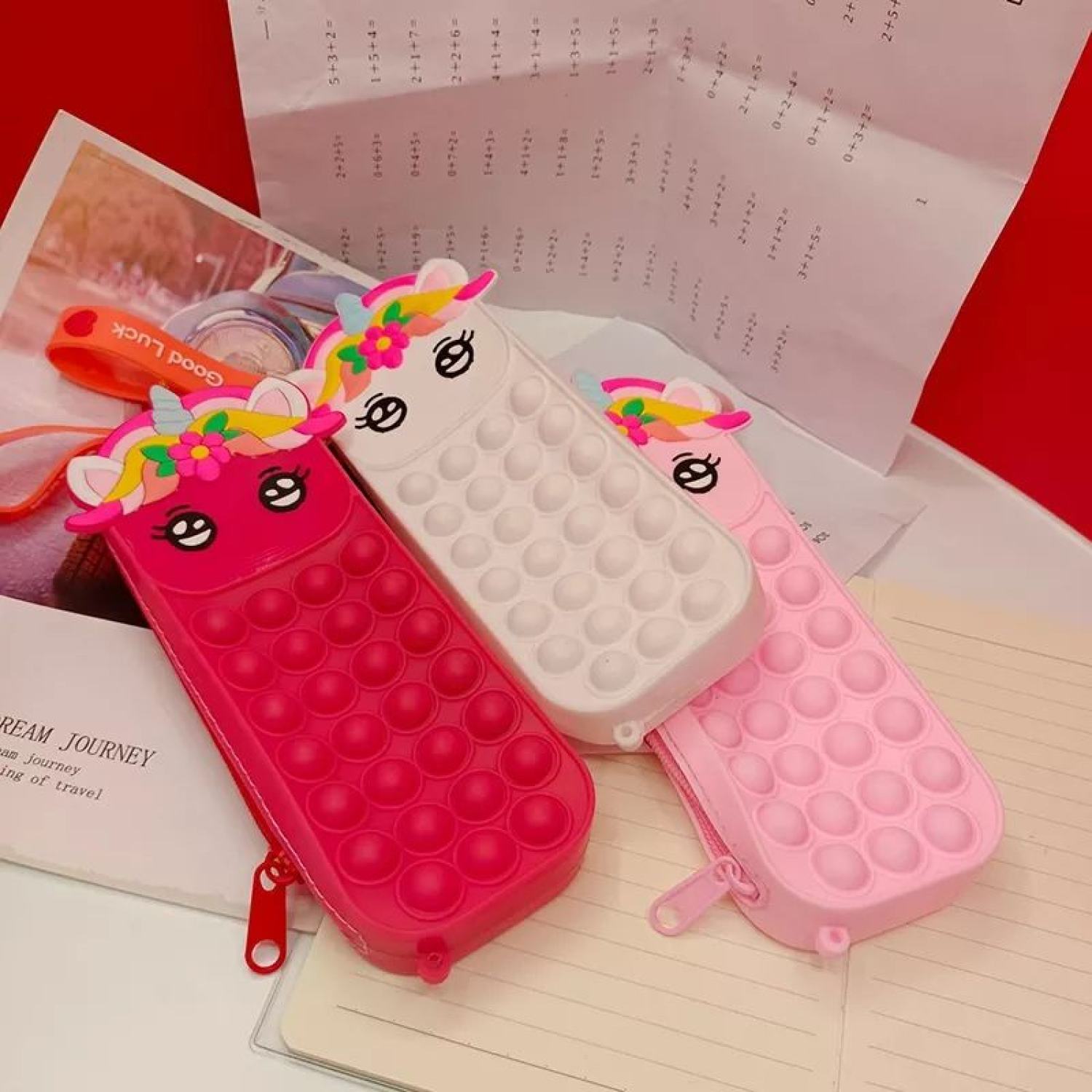 Hộp bút pop it Unicorn silicone