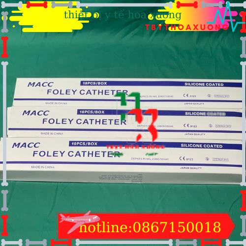 Dây thông tiểu 2 nhánh foley catheter 12fr, 14fr, 16fr, 18fr, 20fr, 22fr