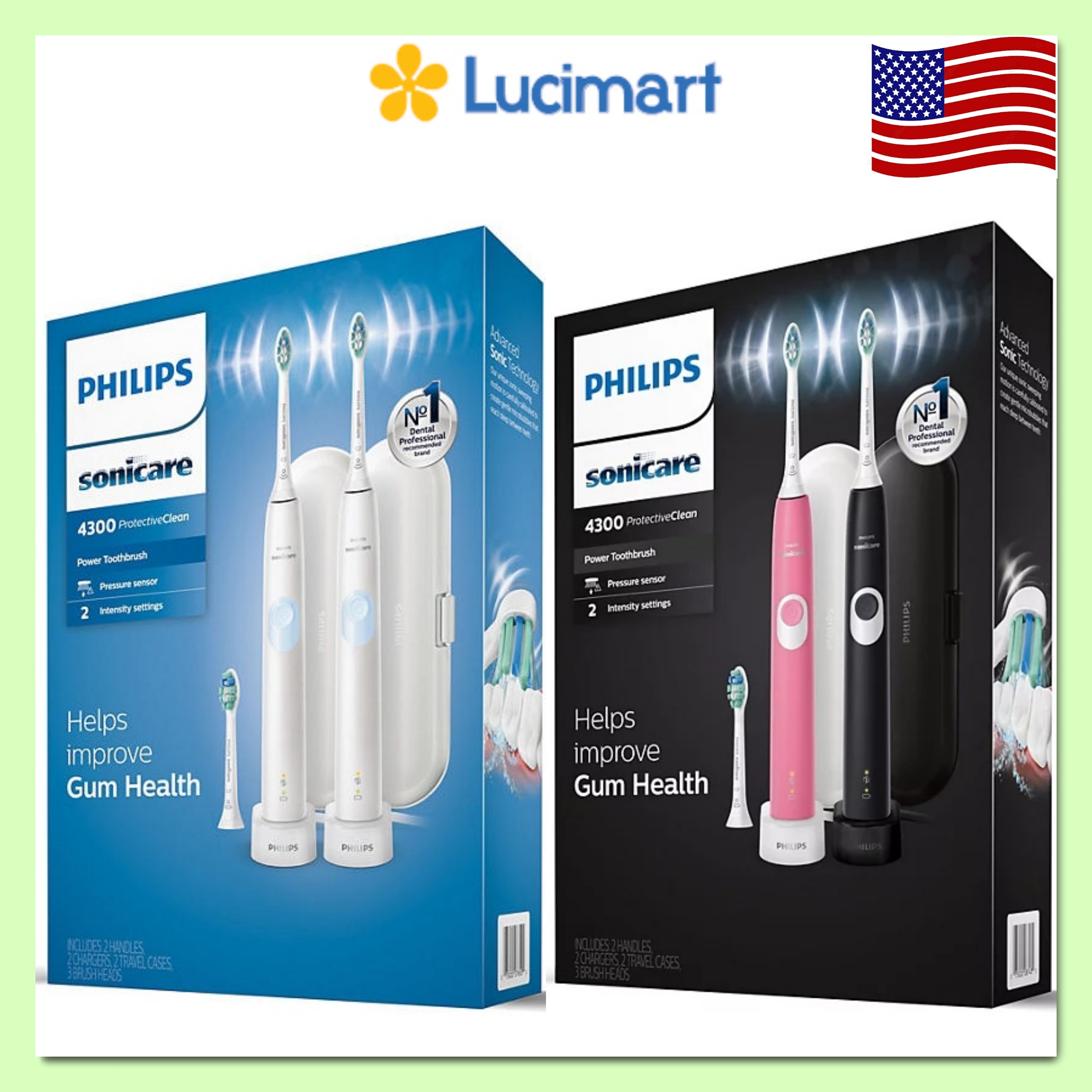 Bàn chải điện Philips Sonicare 4300 ProtectiveClean [Hàng Mỹ]